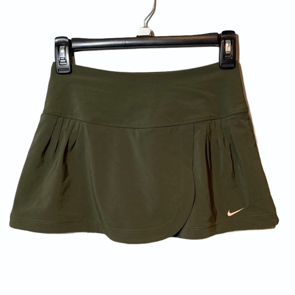 Nike Dri Fit Olive Green Micro Mini Skort skirt Size XS